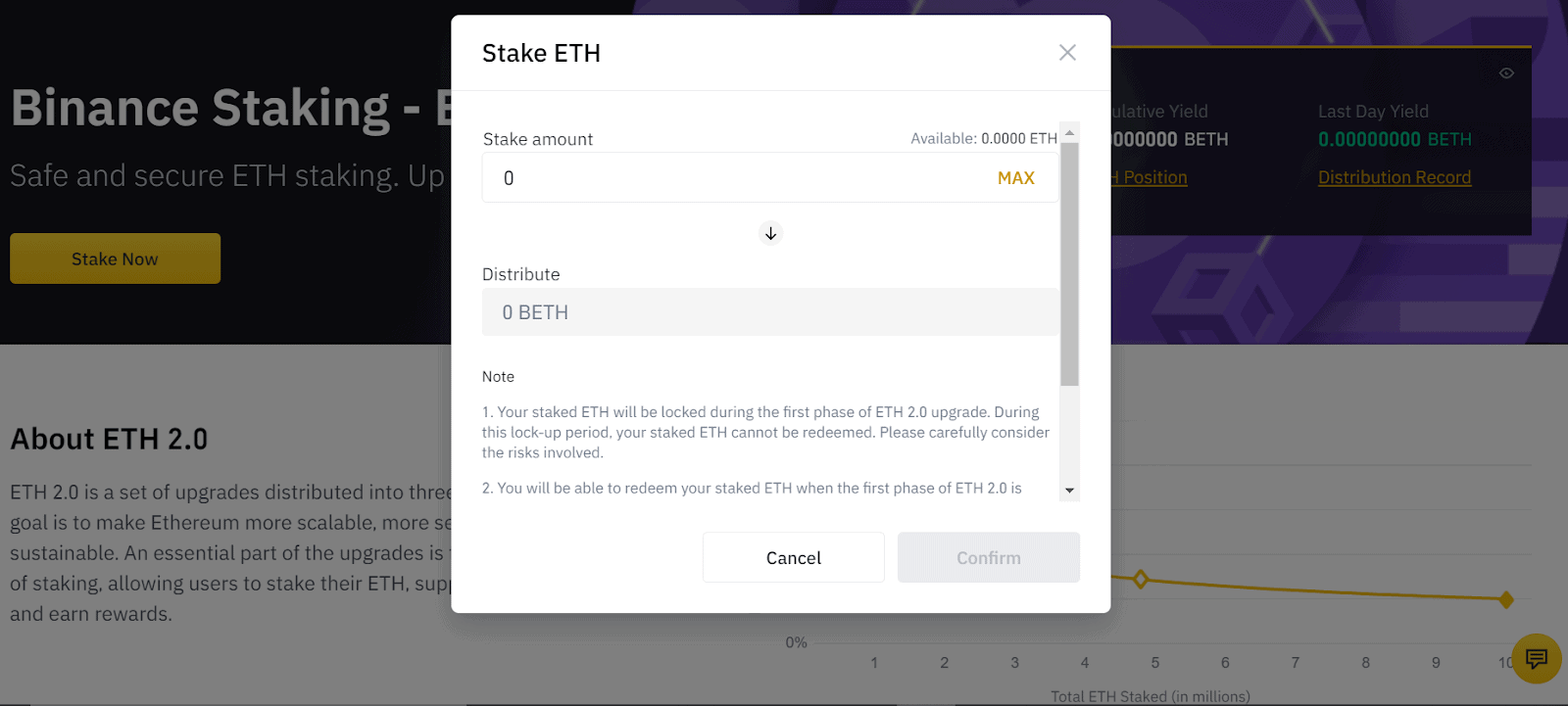 transfer eth to binance