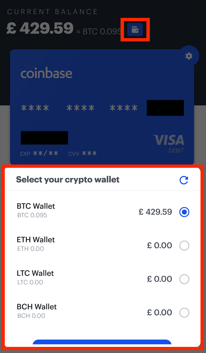 Coinbase Card Wallet