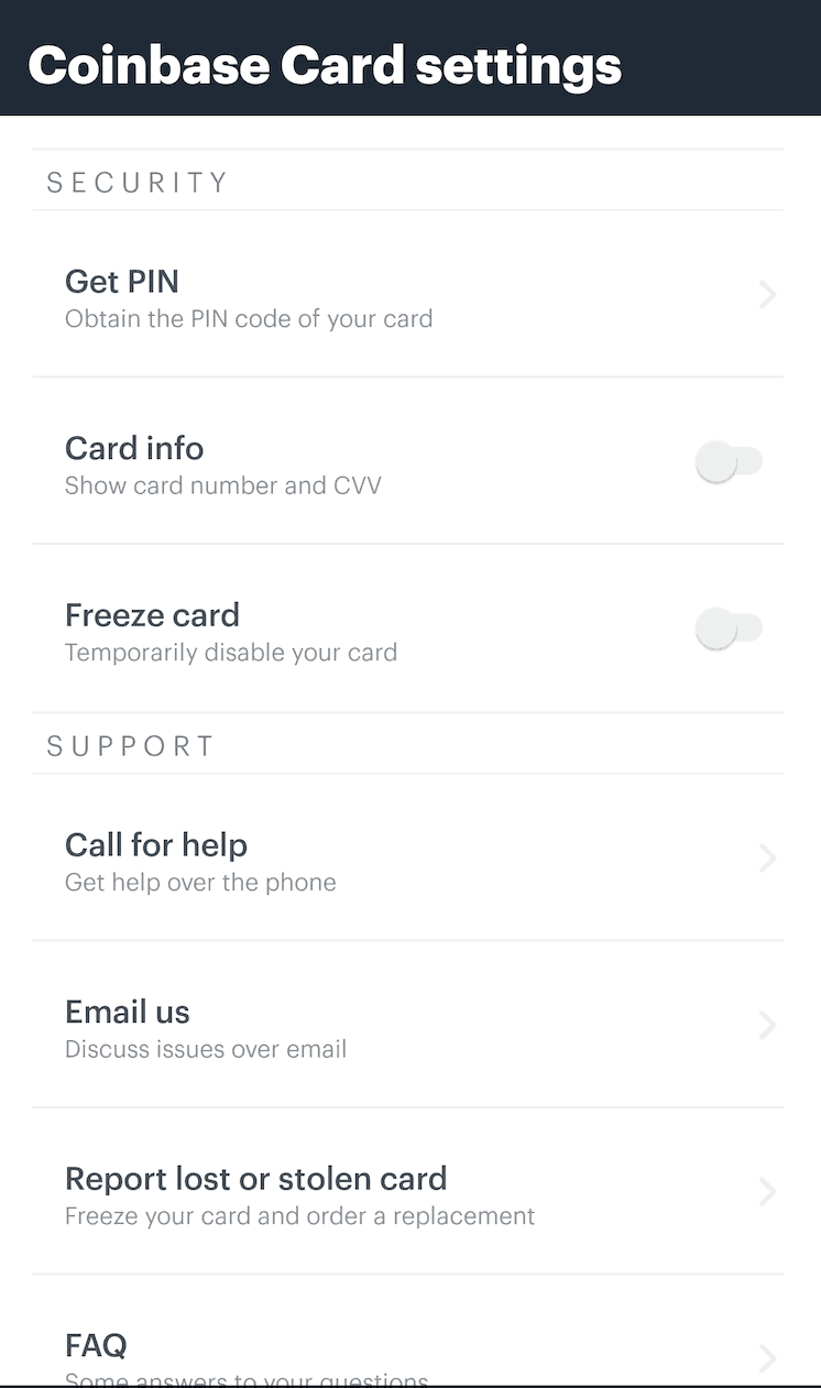 Various Options Offered By The App