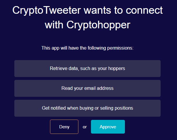 Cryptotweeter Approval Page