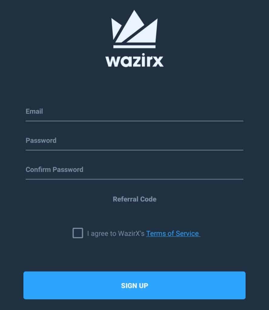 WazirX Signup