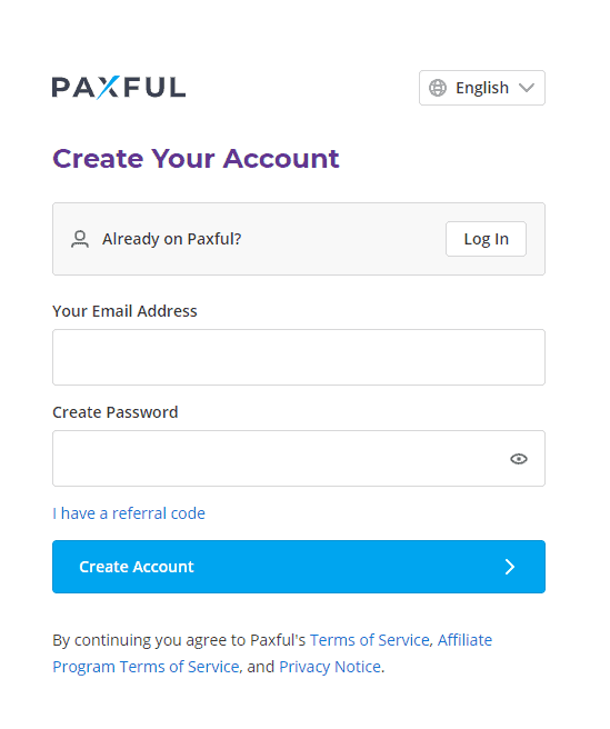 Paxful Signup