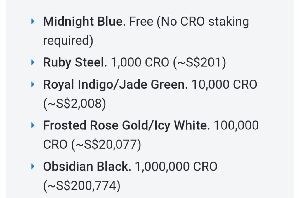Amount Of Cro For Staking
