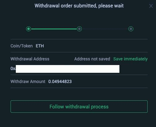 Withdraw Order Submitted