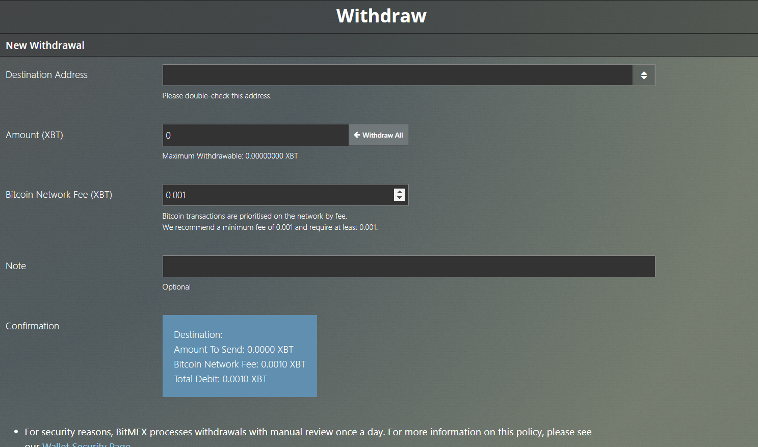 Bitmex Withdraw