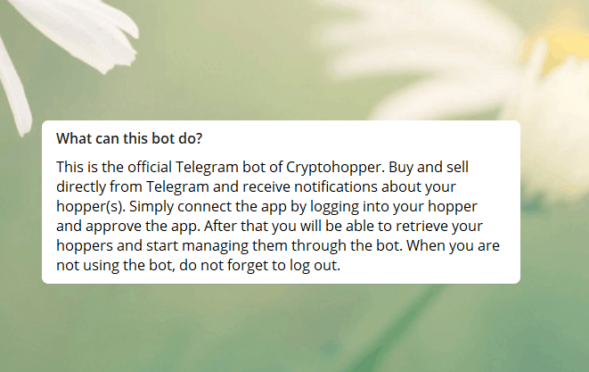 Cryptohopper Telegram Bot