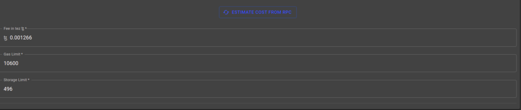 Estimate Cost From Rpc