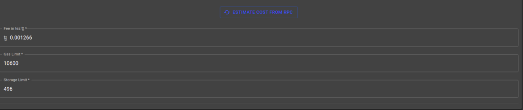 Estimate cost from RPC