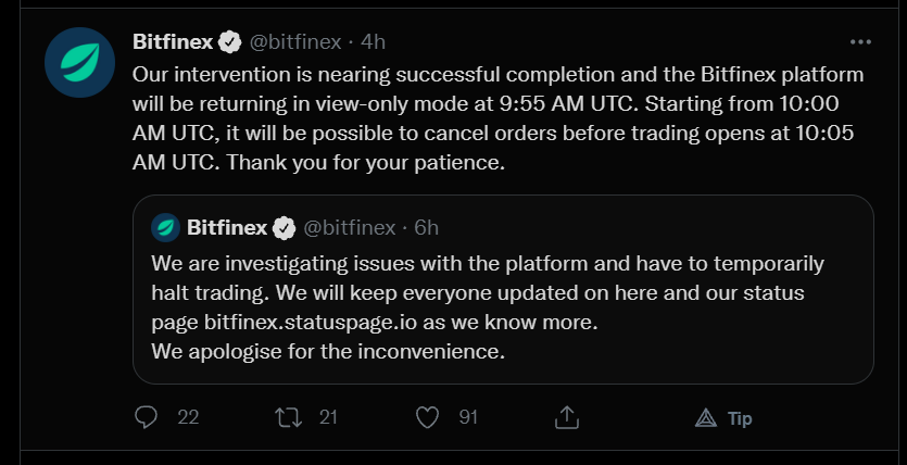 Bitfinex Twitter