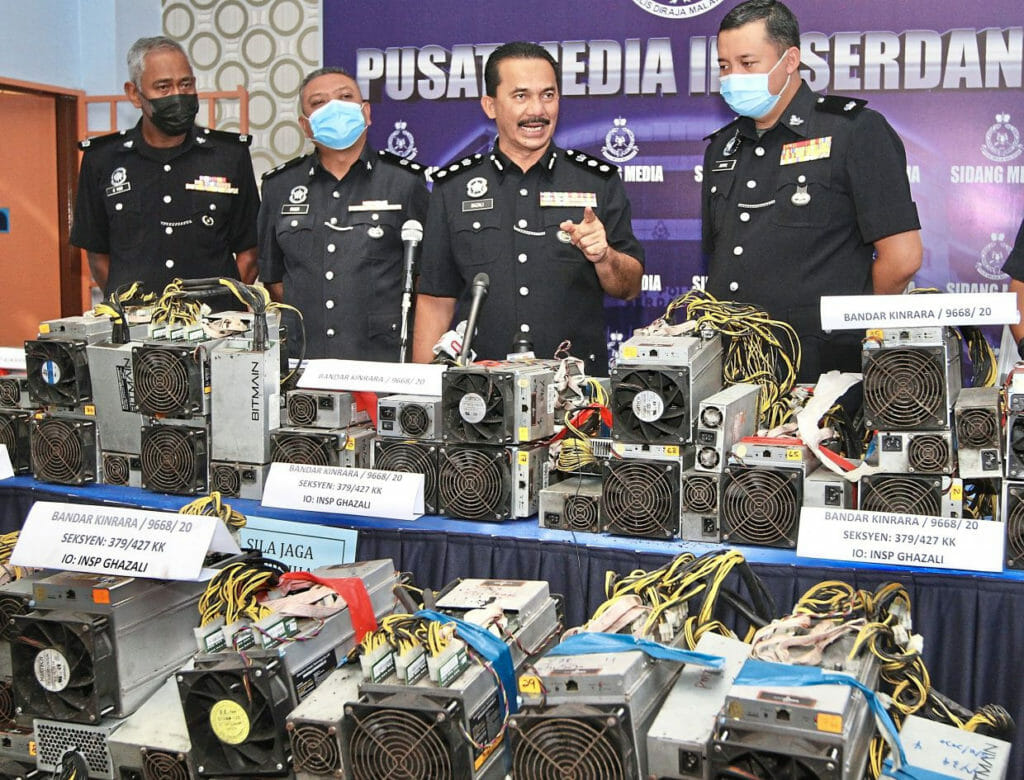 Malaysian Police Have Charged Illicit Crypto Miners And Seized Mining Machines