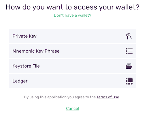 'How do you want to access your wallet?