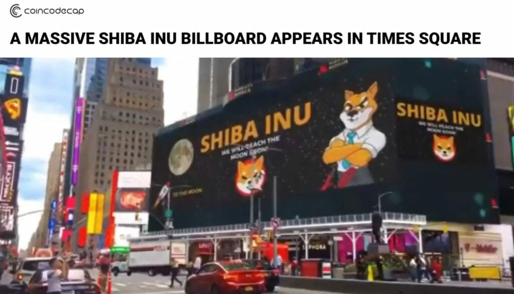 Massive Shiba Inu Billboard In Times Square