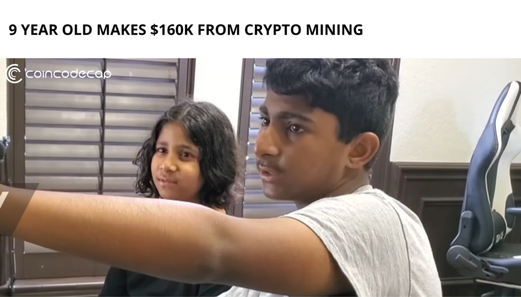 9 Year Old Makes 160K Usd From Crypto Mining