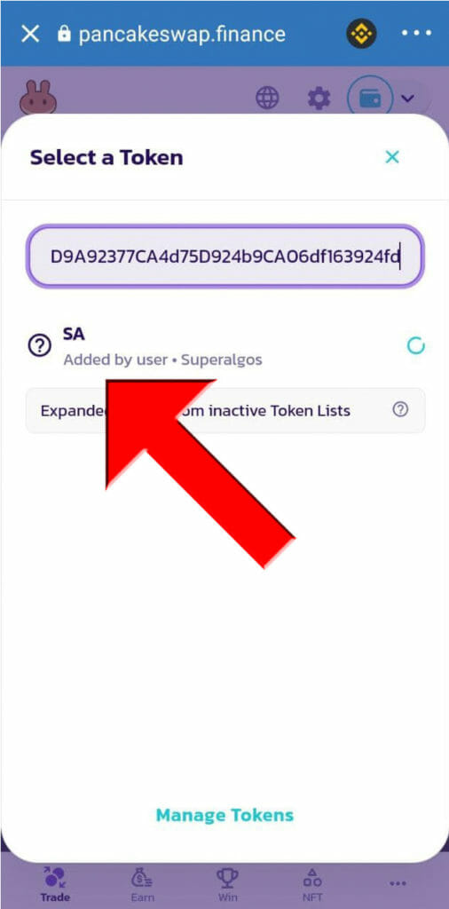 The App Should Find The Sa Token Once You Paste The Contract