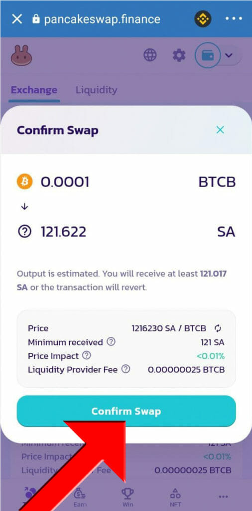 Now, Confirm Swap And Approve The Transaction