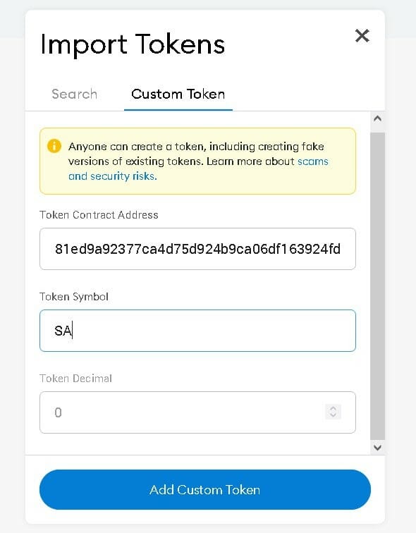 Paste The Address In The Metamask