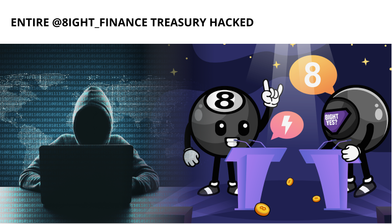 8Ight Finance Hacked: All Funds In Treasury Withdrawn Due To Leak Of The Private Key