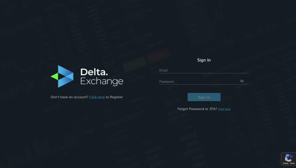Log In At Delta Exchange 