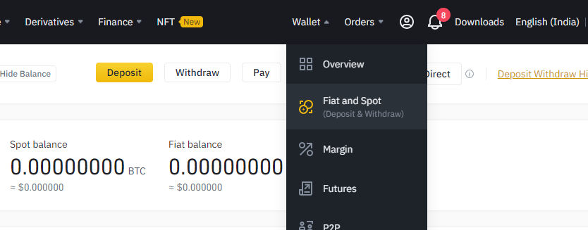 Binance: Wallet