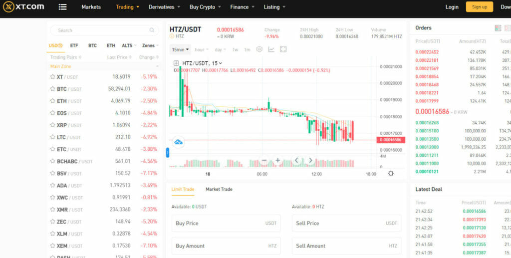 Buy Htz Coin On Xt.com