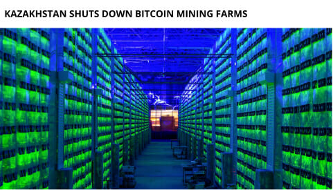 Kazakhstan Shuts Down Bitcoin Mining Farms