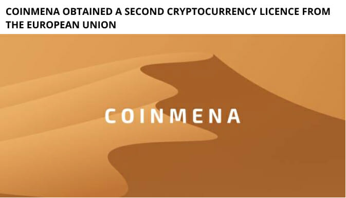 Coinmena Obtained A Second Cryptocurrency Licence From The European Union