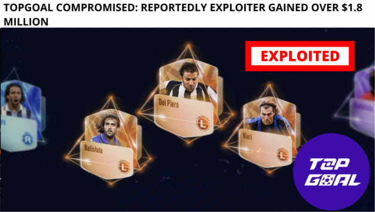 Topgoal Compromised: Reportedly Exploiter Gained Over $1.8 Million
