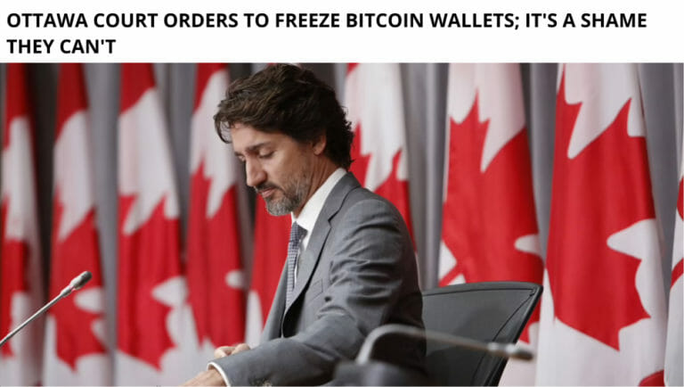 Ottawa Court Orders To Freeze Bitcoin Wallets; It'S A Shame They Can'T