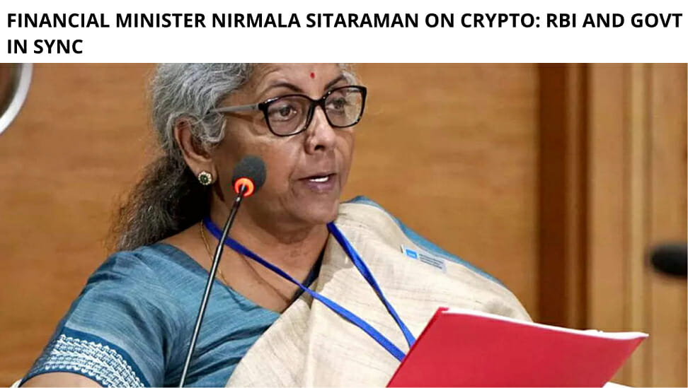 Financial Minister Nirmala Sitaraman On Crypto: Rbi And Govt In Sync
