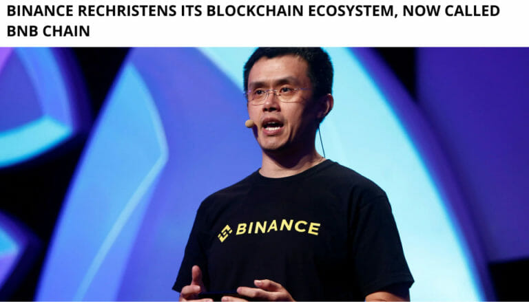 Binance Rechristens Its Blockchain Ecosystem, Now Called Bnb Chain