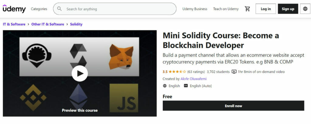 Mini Solidity Course: Become A Blockchain Developer