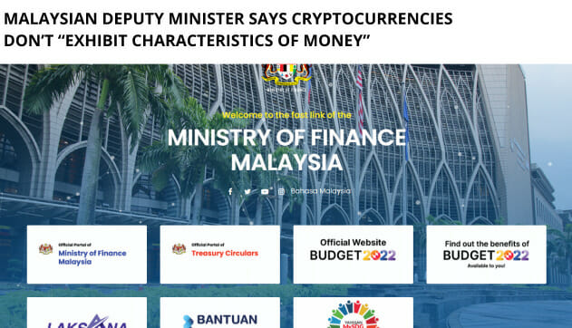 Malaysia Deputy Minister On Crypto