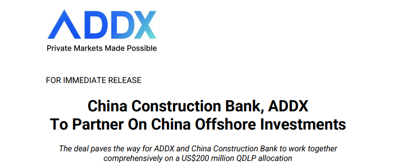 China Construction Bank Ties Up With Singapore’s Addx