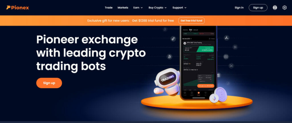 Pionex Futures Trading Bot Homepage