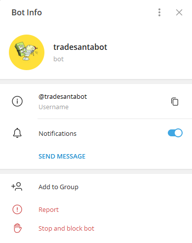 Tradesanta Telegram Bot