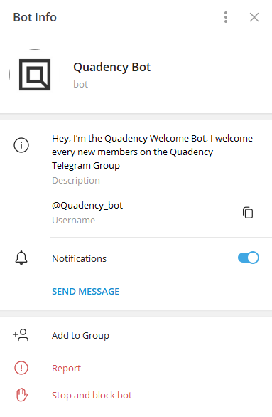 Quadency Telegram Bot