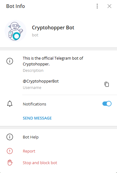 Cryptohopper Telegram Bot