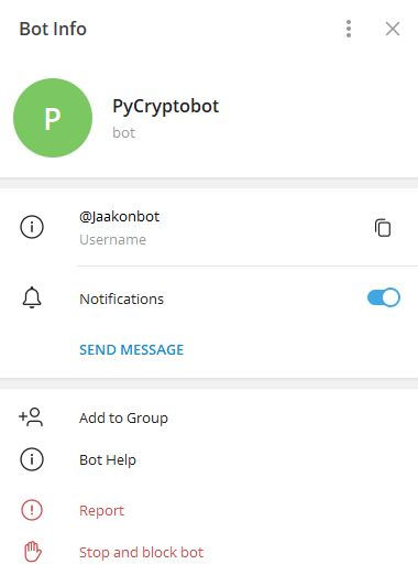 Pycrypto Bot Telegram