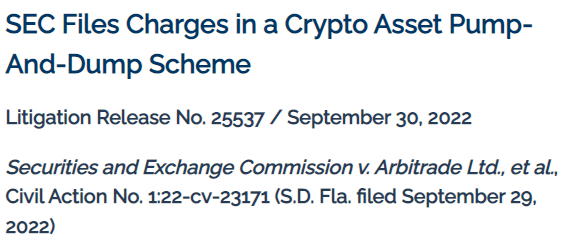 Arbitrade And Cryptobontix Face Sec Charges In Dealing With Crypto Pump-And-Dump Scheme