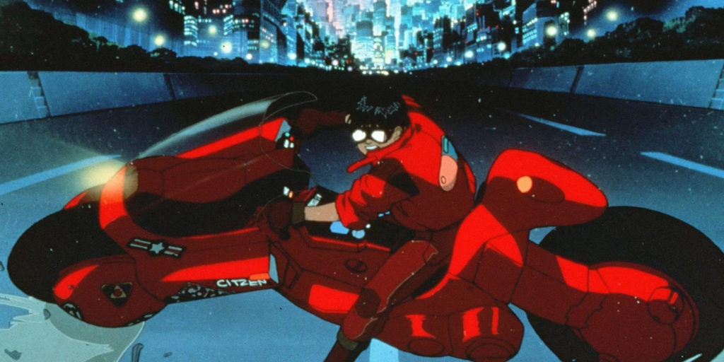 Akira: Kaneda'S Iconic Bike Slide With His Laser Gun.