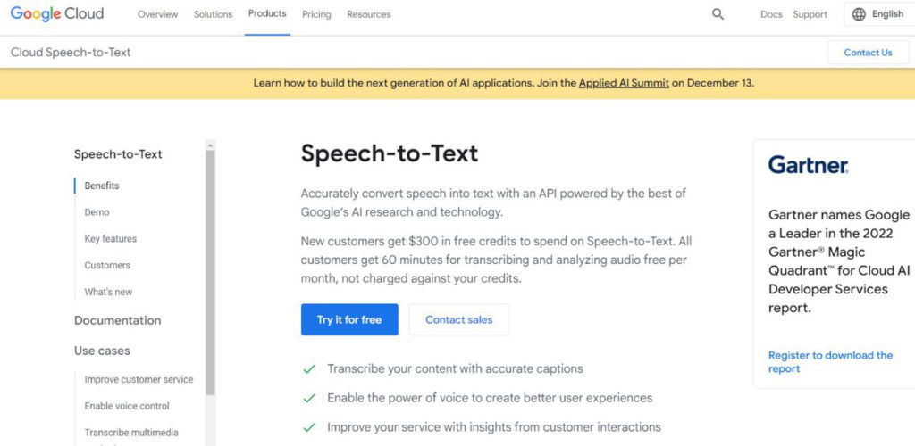 Google Cloud Speech-To-Text