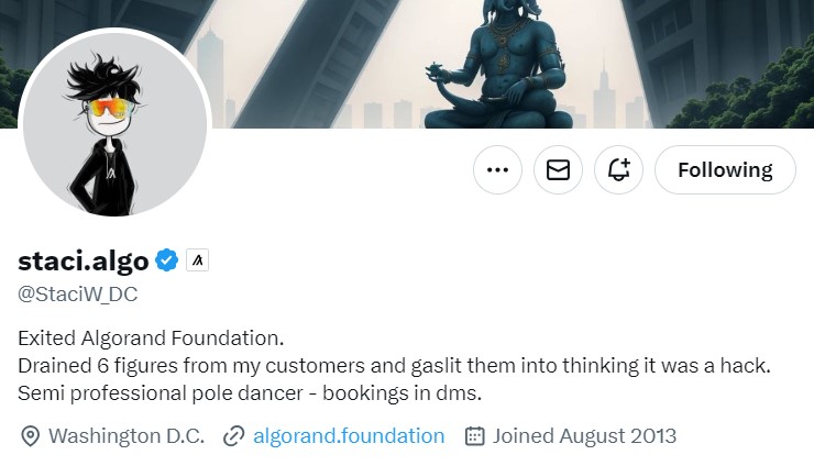 Algorand Ceo'S X Account After Compromised