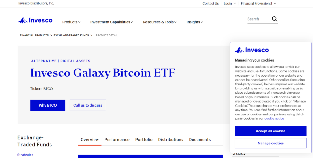 Invesco Galaxy Bitcoin ETF (BTCO)