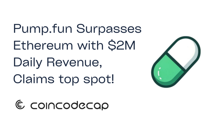 Pump.fun Surpasses Ethereum with $2M daily revenue, Claims top spot!