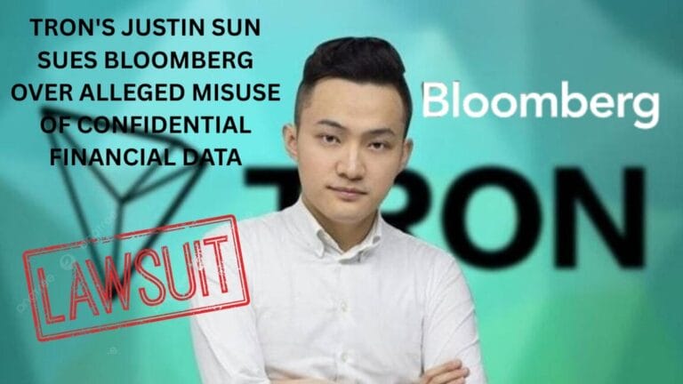 Tron's Justin Sun Sues Bloomberg Over Alleged Misuse of Confidential Financial Data