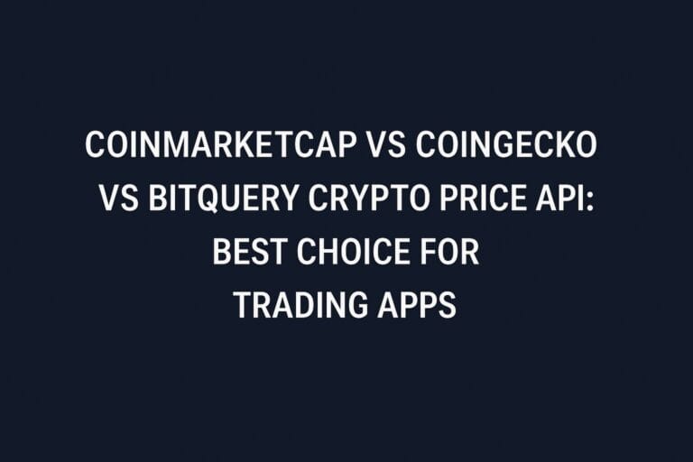 CoinMarketCap vs CoinGecko vs Bitquery Crypto Price API