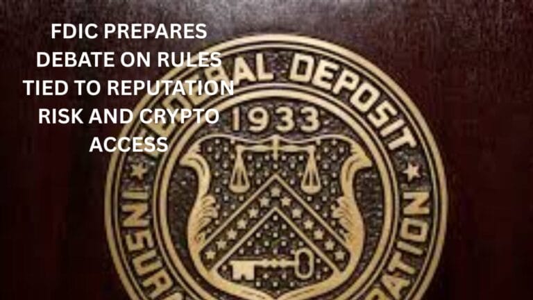 FDIC prepares debate on rules tied to reputation risk and crypto access