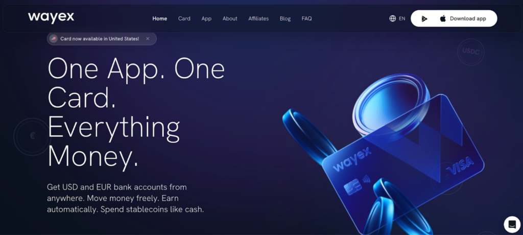 Screenshot Of Wayex Card Review - Spend Crypto Anywhere Now