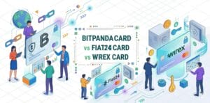 Screenshot of bitpanda fiat24 wirex crypto card comparison