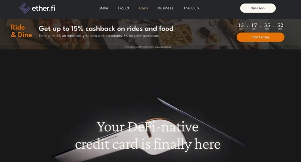 Screenshot Of Ether Fi Vs Crypto Com Crypto Card